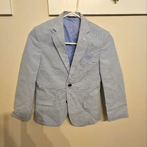 Tommy Hilfiger Boys Size 8 Seersucker Blazer Suit Jacket 2-Button Striped